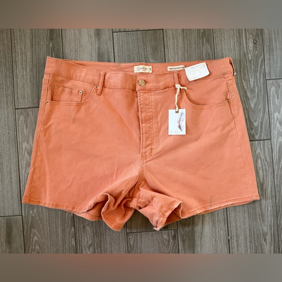 Jessica Simpson|Coral pastel denim shorts,infinite high waist short, NWT•••22W - Picture 3 of 16